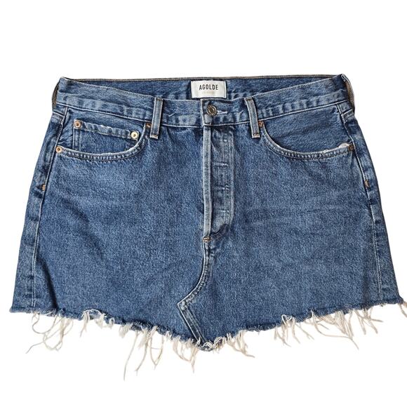 AGOLDE Parker Angled Denim Hem Skirt size 29 - Picture 1 of 10